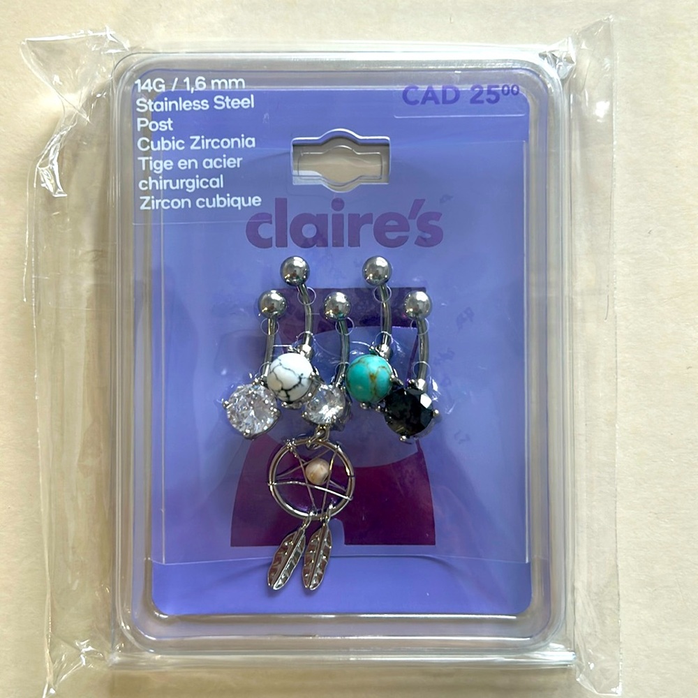 Set of 5 belly piercing jewelry